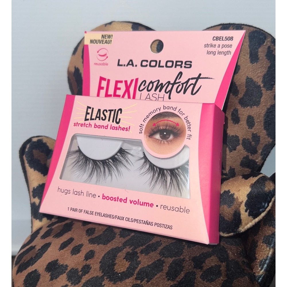 L.A. COLORS Flexi Comfort Lash Strike a Pose CBEL508 Black Long Length New